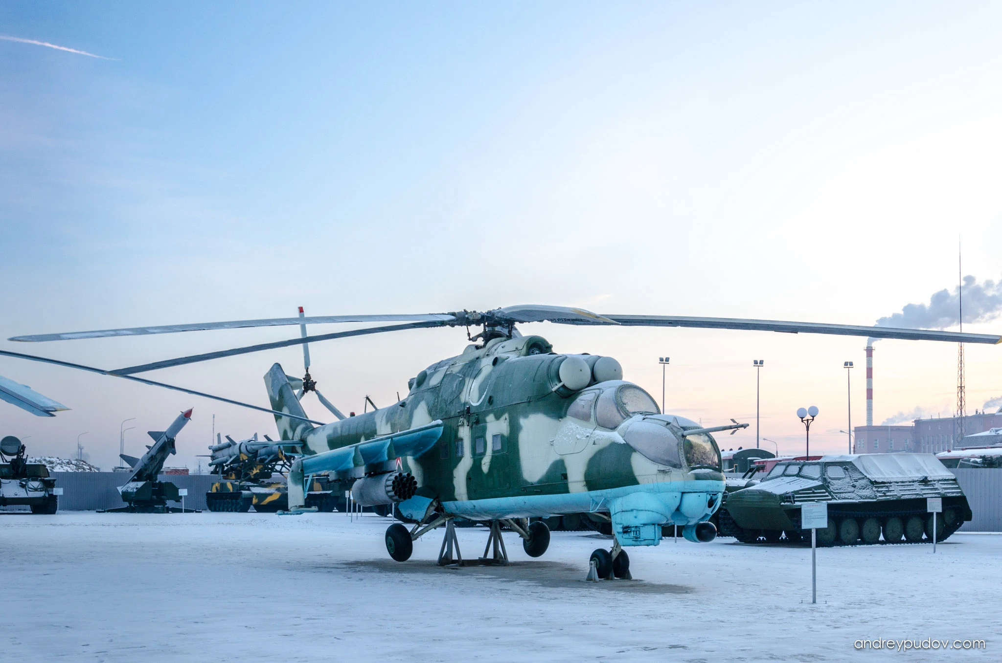 The Mil Mi-24 is a large helicopter gunship, attack helicopter, and low-capacity troop transport with room for eight passengers. It is produced by Mil Moscow Helicopter Plant and has been operated since 1972 by the Soviet Air Force and its successors, along with 48 other nations.