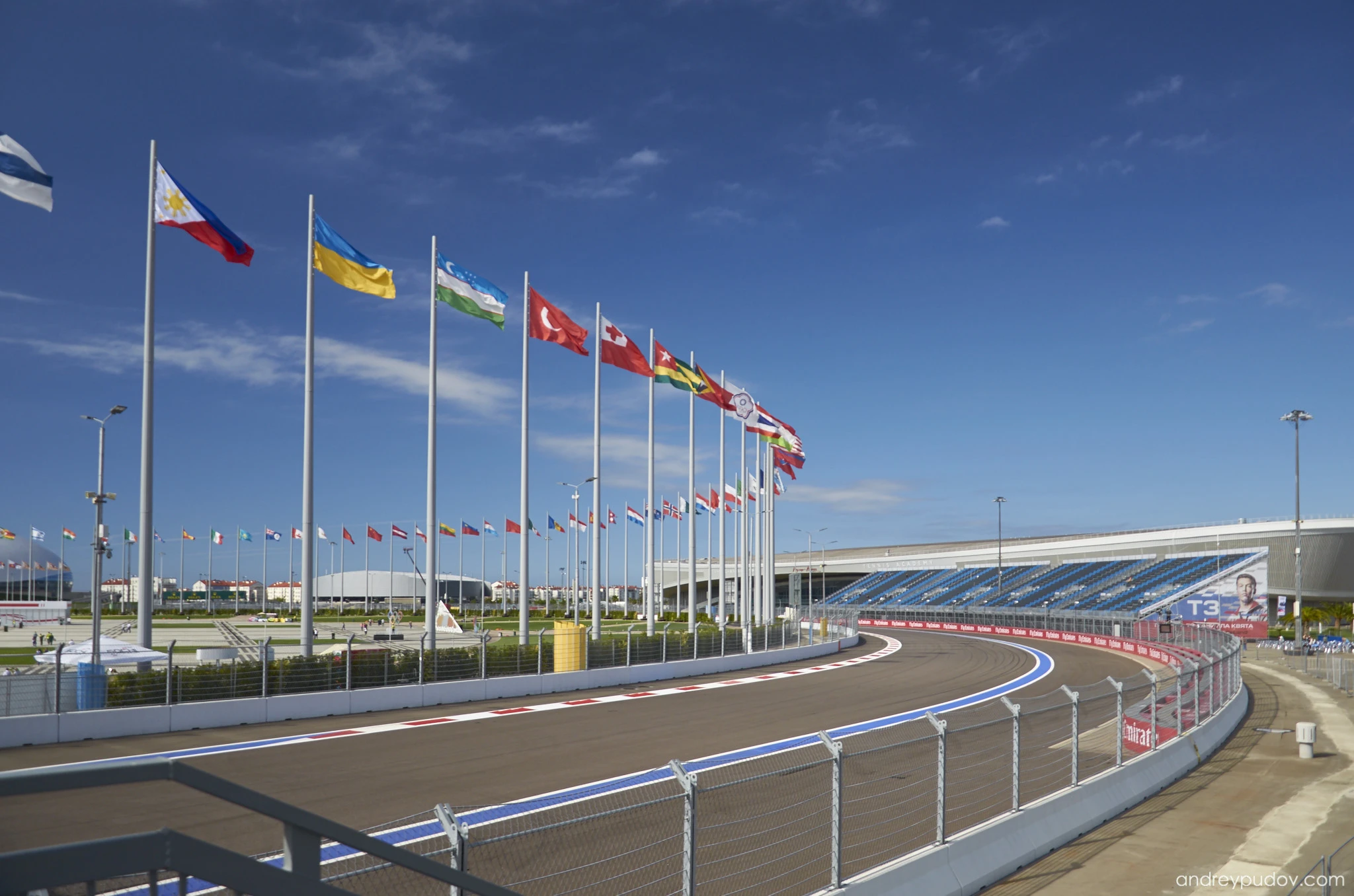 2015 Formula 1 Russian Grand Prix - The circuit is similar to the Beijing Olympic Green Circuit and the Sydney Olympic Park Circuit in that it runs around a former Olympic complex; in this case, the Sochi Olympic Park site, scene of the 2014 Winter Olympic Games. The inaugural World Championship Russian Grand Prix took place in 2014, beginning a seven-year contract.

Also, the TCR International Series raced at Sochi in 2015-2016, with the TCR Russian Series and SMP F4 Championship as support series.