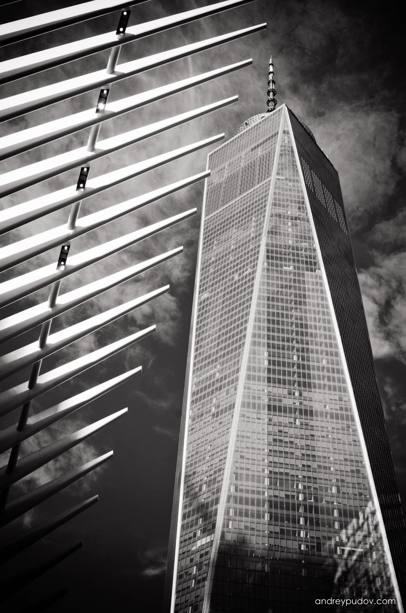 Favorite Photographs - One World Trade Center

One World Trade Center is the main building of the rebuilt World Trade Center complex in Lower Manhattan. One WTC is the tallest building in the United States, the tallest building in the Western Hemisphere, and the seventh-tallest in the world. The supertall structure has the same name as the North Tower of the original World Trade Center, which was destroyed in the terrorist attacks of September 11, 2001. The new skyscraper stands on the northwest corner of the 6.5 ha World Trade Center site, on the site of the original 6 World Trade Center.